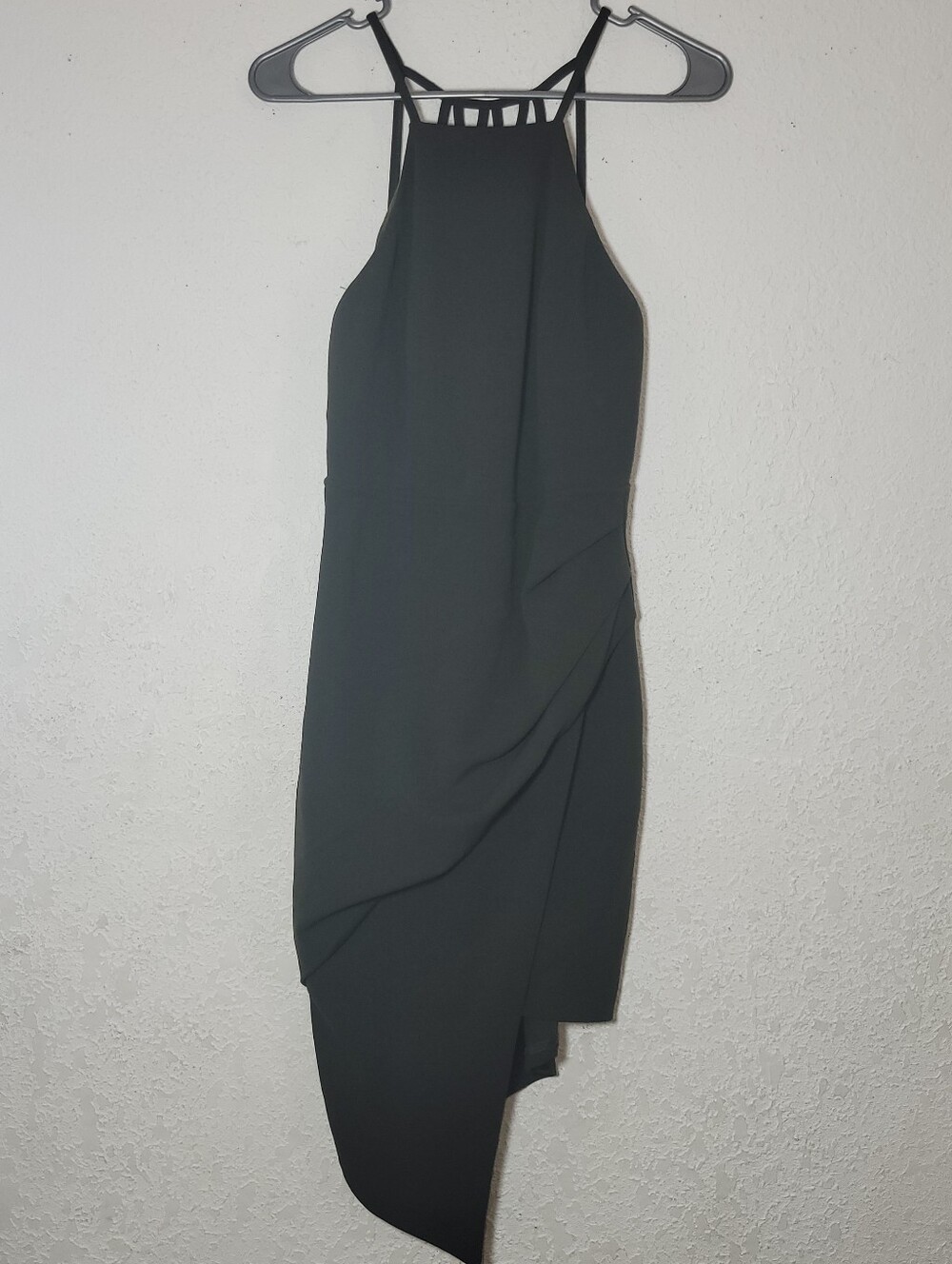 Windsor Black Asymmetrical Halter Neck Dress